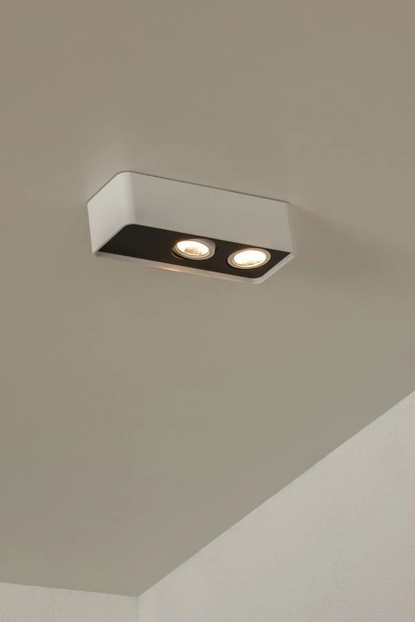 Lucide Premium ANGULAR - Plafondspot - LED Dimb. - 2x5W 2700K - Wit - sfeer 1